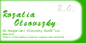 rozalia olsovszky business card